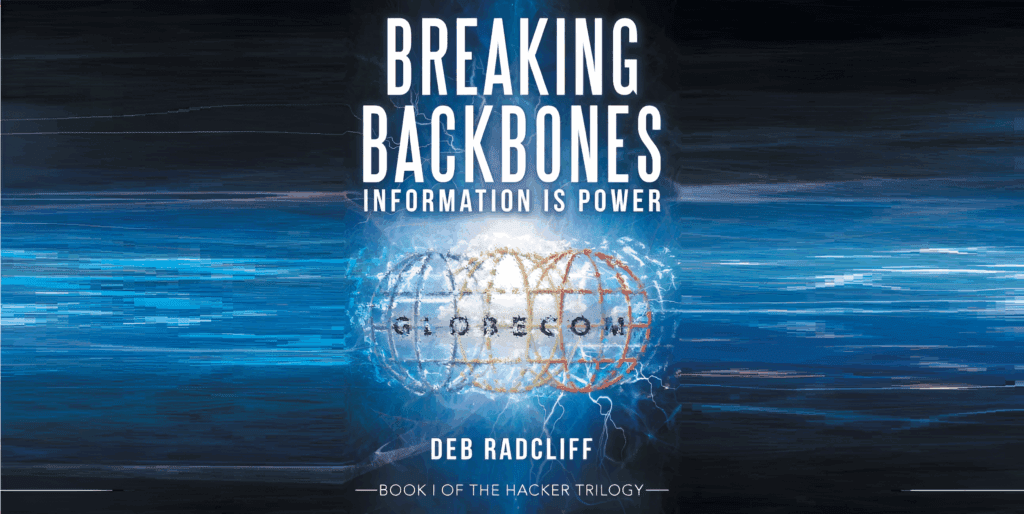 Breaking Backbones book cover with digital theme.